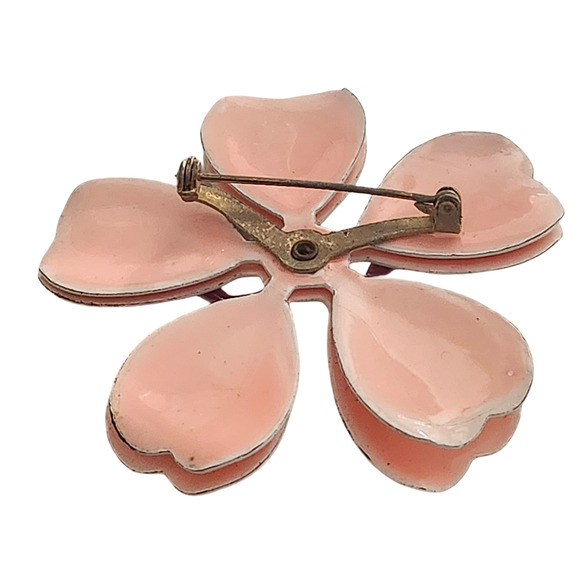 Vtg Mod 1960s Yellow Enamel Daisy Flower Pin Brooch - Picture 3 of 3